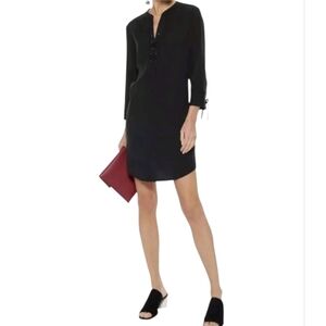 Theory Jullitah R2 Shirt Shift Dress Navy Lightweight Tencel Sz12